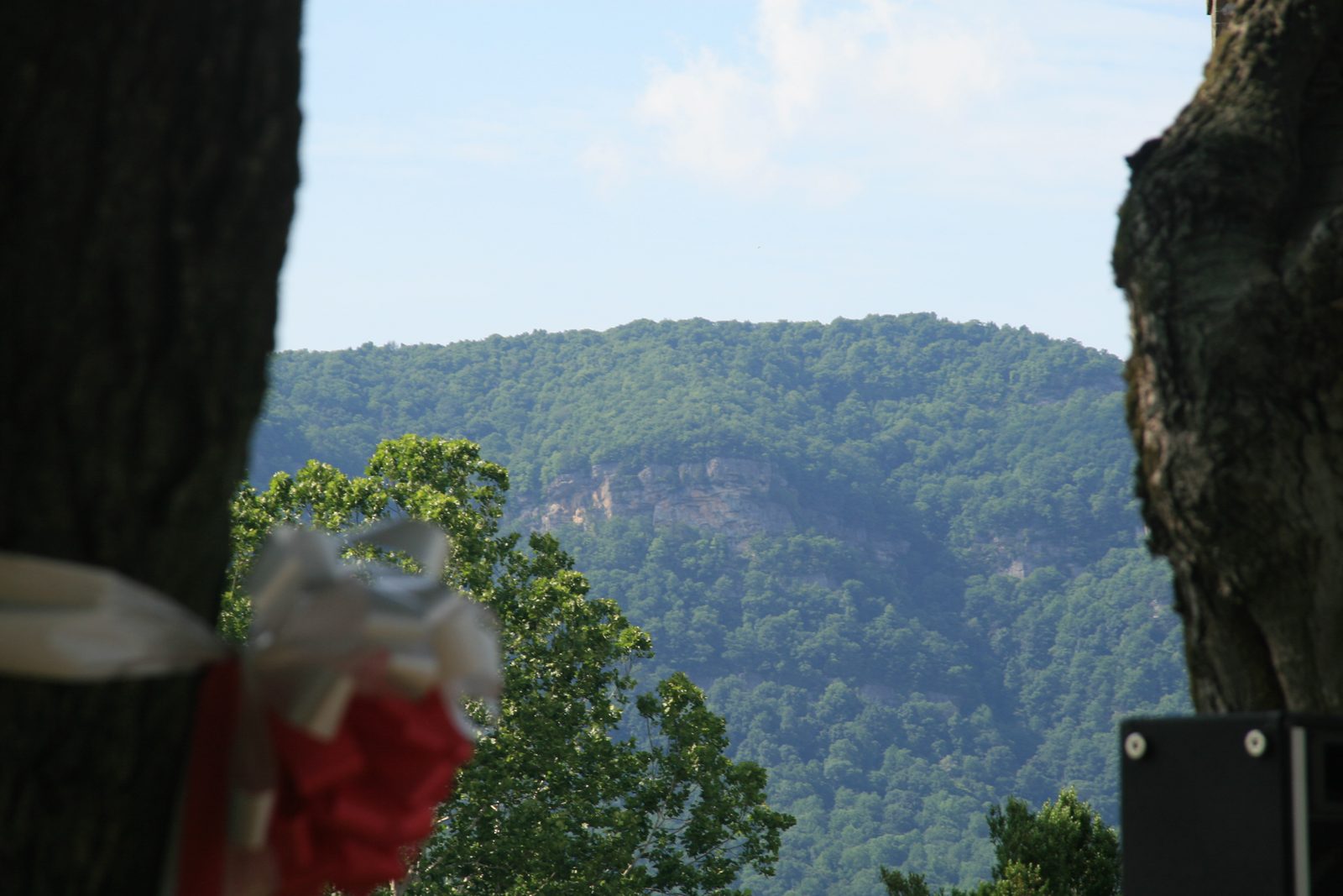 Looking out onto the mountains (Blue Ridge, still?) to the west.